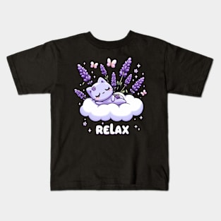 RELAX - KAWAII FLOWERS INSPIRATIONAL QUOTES Kids T-Shirt